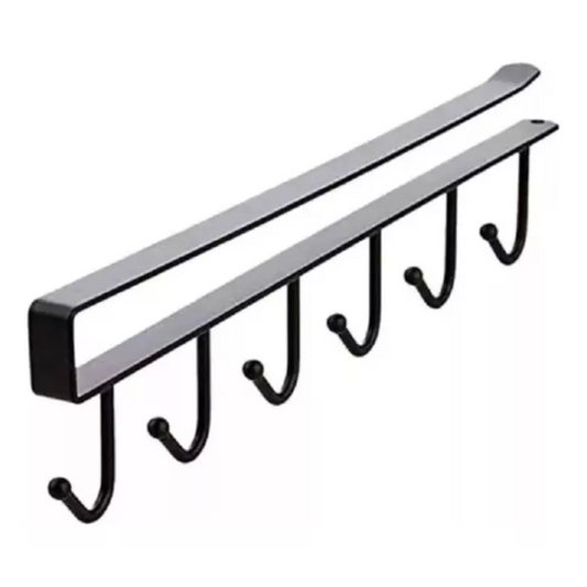Pack de 2, Soporte Metal Colgador Tazas 6 Ganchos